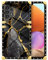 DAIZAG Handyhülle für Samsung Galaxy A32 4G Schwarz Gold Natürliches Marmor Muster Handyhülle Golden Square Weich TPU Stoßfest Schutzhülle Dekor Case Cover für Geschenk