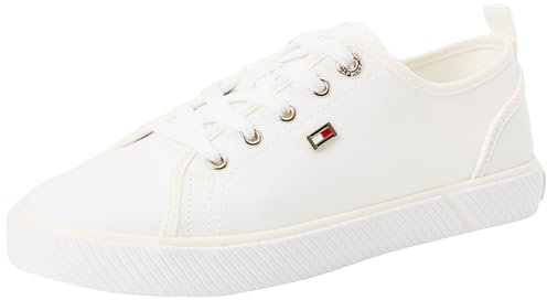Tommy Hilfiger Damen Sneaker Canvas Schuhe, Weiß (White), 37
