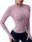 Rapbin Laufjacke Damen Sportjacke Langarm Gym Workout Sportshirt Trainingsjacke Reißverschluss Sweatjacke mit Daumenlöchern Für Yoga Fitness Stil 2–Hellviolett S