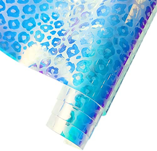 HYANG Holographische Regenbogen Transparente Prägung TPU Kunstleder 1-Rolle 12 x53 (30cmx135cm) für DIY Bogen Ohrring Tasche DIY Handwerk (433-11)