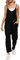 Cegerne Pantalon de travail pour femme Combinaison ample Salopette sans manches avec grandes poches, Noir, L