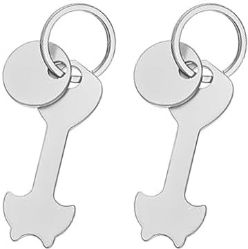 Gunwon 2 Set Shopping Trolley Release Key, Stainless Steel Removable Shopping Trolley Tokens
