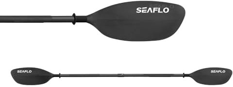 Seaflo Doppelpaddel, Fiberglas, sehr leicht, 220-230cm verstellbar, Kajakpaddel, Kanupaddel, SUP Paddel, Kanu, Boot, Ruder, schwarz