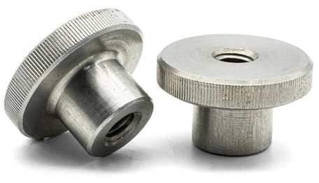 Hippo Hardware M8 (8mm) Knurled Thumb Nuts Hand Grip Knob High Type Stainless DIN466 (Pack of 3)