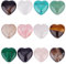 OLYCRAFT 12pcs Natural Heart Shape Stone Beads Natural Synthetic Mixed Gemstone Beads Natural Rose Quartz Beads Natural Malachite Beads for Necklace Bracelet Earring DIY Jewelry Making - 15x16mm