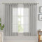 EMEMA Gardinen Transparent Vorhang Set Wohnzimmer Voile Schlaufenschal mit Bleibandabschluß 2er-Pack Wohnzimmer Luftig Dekoschal für Schlafzimmer 140 X 175 cm (B x H) Grau