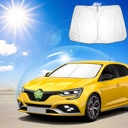 Ruiya Parasol para Parabrisas Delantero Compatible con Renault Megane RS GT 2016-2024 2025 Parasol Coche Delantero Anti UV Rayos Parabrisas de Coche Parasol Protección Solar para Megane Accesorios
