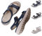 Chaussure orthopédique femme pied large avec scratch ete, Sandales compensées femme été confortable Bout Ouvert Sandales de Plage Vacances Sandales Plats Confortables(Size:EU 40,Color:Blue)