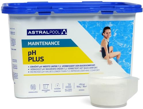 Astral Pool pH Plus Granulat 1 kg - Schnell wirkender pH-Heber für Pools und Whirlpools - Verhindert Kalkablagerungen und Hautreizungen - Einfache Dosierung und Anwendung