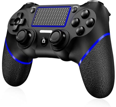 Shiptree Wireless Controller für PS-4, Gamepad Joystick Controller kompatibel mit P4/Pro/Slim/PC, Dual-Vibration, Audio, Hochpräzises Touchpanel, 6-Achsen-Gyrosensor, 360° Präzise Steuerung