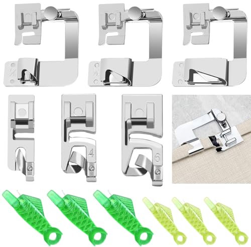 Lot de 6 Pieds de biche en Acier Inoxydable pour Machine à Coudre Compatible avec Brother Singer, W6, Elina, Janome, Pfaff