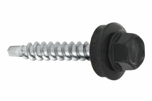 Trapezblechschrauben Bohrschrauben mit EPDM Dichtscheibe für Holzunterkonstruktionen - Blechbohrschraube für Holzuntergrund (RAL7016 - Anthrazitgrau, 4,8 х 55 mm (200 Stück))