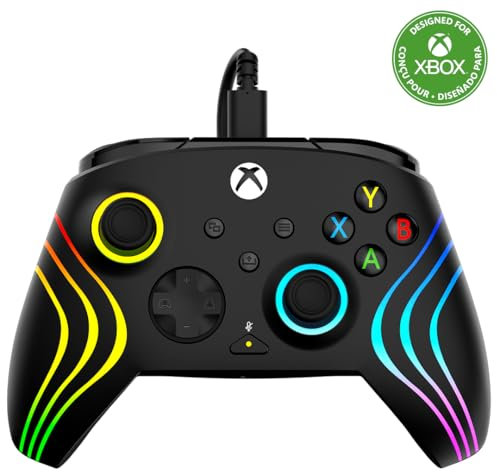 Turtle Beach Afterglow Wave Controller Schwarz Wired RGB Gaming Controller – Lizenziert für Xbox Series X oder S, Xbox One und Windows