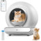 Self Cleaning Cat Litter Tray, 65L Extra Large Capacity Automatic Cat Litter Tray with APP Control/Safety Protection/Lower Entry/Dual Odour Control Anti-pinch Smart Robot Litter Box for Multiple Cats