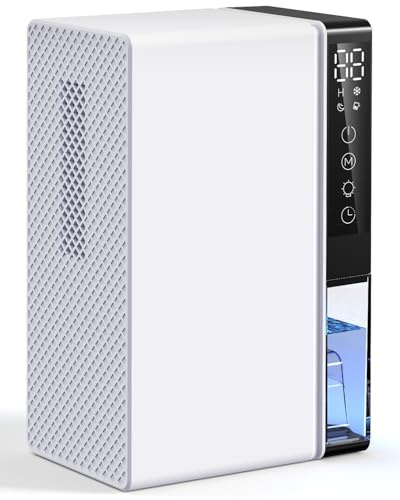 Dehumidifiers for Home Damp 2800ML Quite Dehumidifiers for Bedroom, Portable Bathroom Dehumidifier, 24H Timer, Automatic Shutoff, 7 Colorful LED, Small Dehumidifier for Drying Clothes（1150ML/24H）