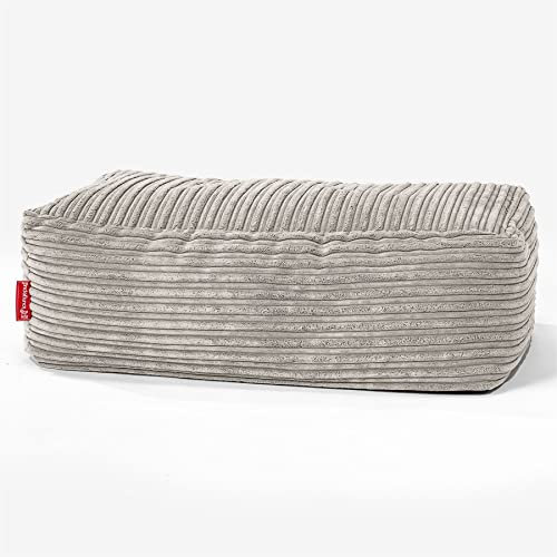 Lounge Pug Groß Fußhocker Pouf, Nerzfarben Cordstoff, Sitzpouf, Pouf Sitzsack Hocker Wohnzimmer