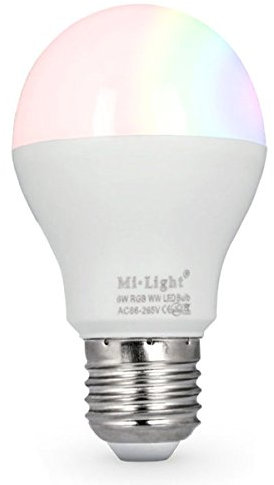 lighteu®, 6W E27 Milight Miboxer drahtlose E27 6W 2.4G RF Fernbedienung RGBCCT LED Glühbirnen (Fernbedienung nicht enthalten), 550LM, fut014