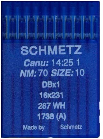 La Canilla ® 10 Nadeln für Industrie-Nähmaschinen Schmetz DBx1 1738(A) 16 x 231 Stärke 70/10 Rundkolben