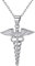 ChicSilver Medizinische Caduceus-Kette 925 Silber medizinisches Symbol Engelsflügel Schlangen Halskette für Herren Männer