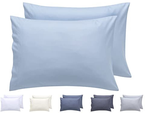 Todocama 2 Kissenbezüge, extra weich, hypoallergen, Set mit 2 Kissenbezügen, 50 x 70 cm, Hellblau