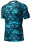 HUGE SPORTS Men's Rash Vest Splice UV Sun Protection UPF 50+ Rash Guard Swimming Top Short Sleeve(Pixel Green,3XL)
