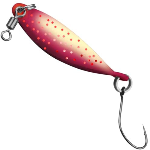 FTM Trout Spoon Forellenblinker WOB 3,2g Rot Weiß mit Glitter Rosa 5201006 Spoons Ultra Light Forellenangeln UL