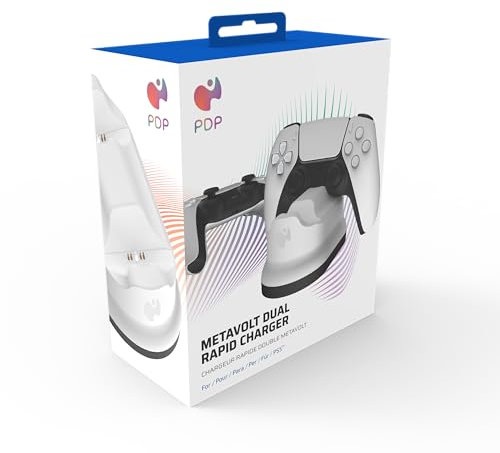 PDP METAVOLT PS5 DUAL CHARGER weiß für SONY PLAYSTATION PS5 - PS4, Offiziell Lizenziert