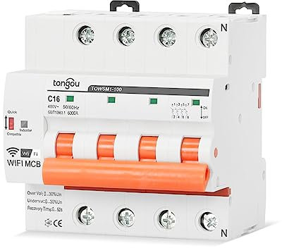 RANRAO WLAN Smart Leitungsschutzschalter, Überspannung Unterspannung Überlast Hochleistung Schutz Circuit Breaker MCB Schutzschalter, Zeitschalter Fernbedienung Smart Timer, von TUYA/Smart Life, 16A