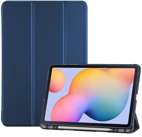 ProCase Hülle für Galaxy Tab S6 Lite 10,4 Zoll 2024/2022/2020 mit S Pen Holder, Leicht Schutzhülle Case mit transluzenter Rückseite für (SM-P620/ P625/P610/P613/P615/P619)-DunkelBlau