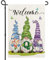 YOVOYOA Frühlingswichtel Blume Monogramm Buchstabe Q Gartenflagge, Hallo Frühling Zwerg Floral Initiale Buchstabe Flagge, Familie Nachname Initiale Frühling Willkommensflagge für Hof, Veranda,