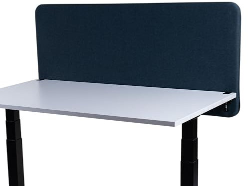 FIX 2 PLACE Akustik Trennwand & Sichtschutz für Büros 140x65cm Gray Blue, Trennwand zur Lärmreduzierung und Privatsphäre Schreibtisch Trennwand Schallschutz, Leicht zu Montieren