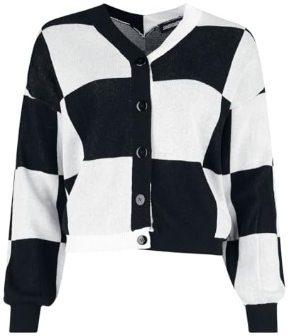 Jawbreaker Big Checker Cardigan Frauen Cardigan schwarz/weiß L 100% Baumwolle Basics
