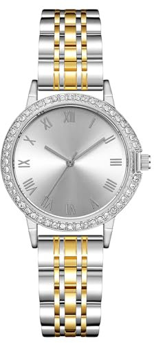 CIVO Gold Armbanduhr Damen Wasserdicht: Edelstahl Damenuhr Diamant Klassische - Analog Damenkleiduhren für Frauen Elegant Silber