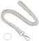 YINETTECH 1 x langes geflochtenes Schlüsselband mit Schlüsselanhänger, Haken, Karabiner, Schlüsselband für Ausweise, Schlüssel, Handy, Kamera, Länge 45 cm, Breite 1,4 cm, Weiß