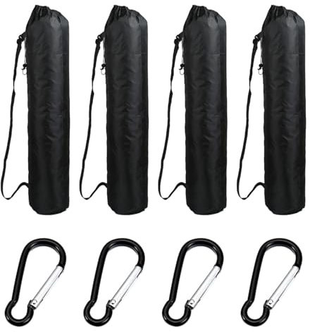 VEHYEGOI 4-Piece Camping Chair Storage Bag And 4-Piece Carabiner Buckle, Polyester Drawstring Bag, Outdoor Foldable Storage Bag, Portable Storage Bag