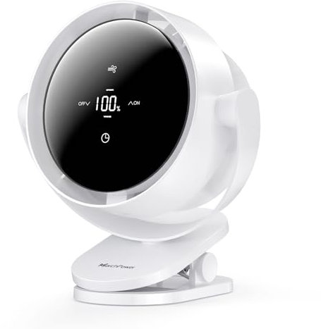 Marchpower Ventilatore da tavolo, 4 in 1 Mini Ventilatore Portatile con Clip, USB Silenzioso con Regolazione a 100 Velocità 4000mAh, Girevole a 360° Soffia a 720° con Timer per Interno ed Esterno