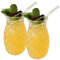 JZLEJC 2pcs gafas de piña con pajitas, 16 oz, cristal transparente, tiki tiki tazas para fiesta, bar