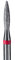 Fresa manicura – 2,1 mm – Llama redondeada, color rojo