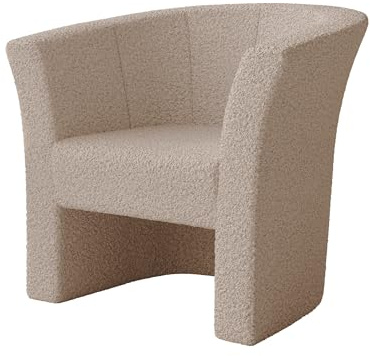 Mirjan24 Cocktailsessel Noliaw Boucle, Design Polstersessel Clubsessel Bürosessel Relaxsessel Loungesessel Einzelsessel Sessel Club Möbel (Lambi 06)