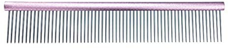 GROOM PROFESSIONAL Spectrum Kamm 50/50 - Hundekamm - Kurze 36mm Zähne - Perfekter Kamm für Rassen mit dickerem Fell - Ideal für mittlere oder größere Hunde - Hellrosa, 25cm