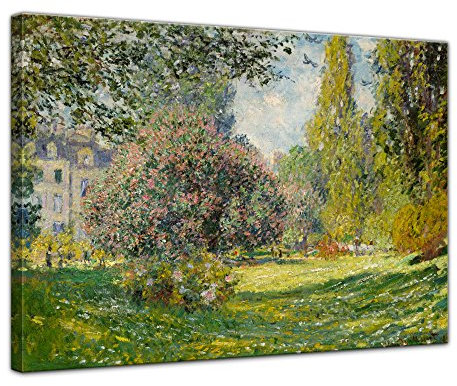Bilderdepot24 Bild auf Leinwand | Claude Monet Parc Monceau in 70x50 cm als Wandbild | Wand-deko Dekoration Wohnung alte Meister | 180839-70x50