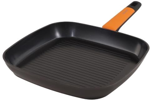 Fackelmann Bistecchiera grill in alluminio forgiato 28x28 cm, rivestimento antiaderente, padella per tutti i piano cottura, induzione, Linea Soft Collection