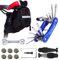 Fahrrad Reparatur Set Premium - 10-in-1 Multitool mit Kettenwerkzeug, Reifenhebern & wasserdichter Satteltasche | Inkl. 6 Reifenpflastern | Langlebig (Kohlenstoffstahl) | 6 Monate Garantie
