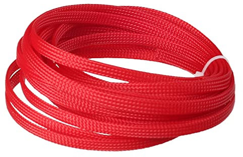 Othmro 1pc Cable Management Sleeve, Braided Cable Tidy Red, 5m Cable Organizers Cable Protector Wire Tidy for TV/PC USB Cable, Width 6mm