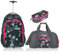 3 Teile Set Trolley Elephant Hero Signature Schultrolley Schulranzen Trolly Sporttasche Mäppchen 12800 (Grey Flower (Grau/Pink Zip))