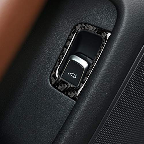 Kofferraumschalter-Rahmen Dekoration für Audi A6 S6 C7 A7 S7 4G8 2012–2018 Echte Kohlefaser Aufkleber Innenraum Kofferraum Knopf Zubehör (LHD)