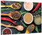 ALLboards Glass Chopping Board Spices Pepper Salt Saffron 30x40cm Cutting Board Splashback Worktop Saver for Kitchen Hob Protection Hot Cover Heat Resistant Multi-Glass Plate Dishes Pad Work Surface