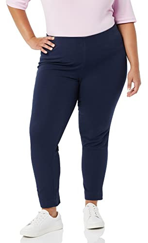Amazon Essentials Pantaloni alla Caviglia Aderenti ed Elasticizzati con Cerniera Laterale Donna, Blu Marino, 46