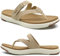 COFACE Chanclas Mujer Moda Ortopedicas Comodas Cuero Tela Elegantes Sandalias de Dedo Señora Piel Verano Playa Piscina Flip Flop Ligera Abierta Chancletas Pala Antideslizante Goma Suela Beis 37