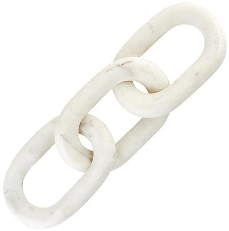 Santa Barbara Design Studio Chain Link Décor, Marble, White, 13L x 4W